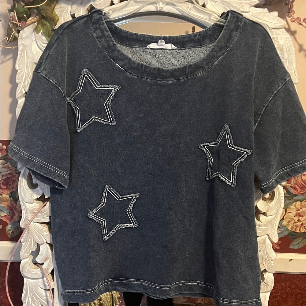 STAR Denim Knit Top